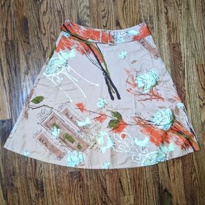 Anthropologie Bird Skirt with Belt